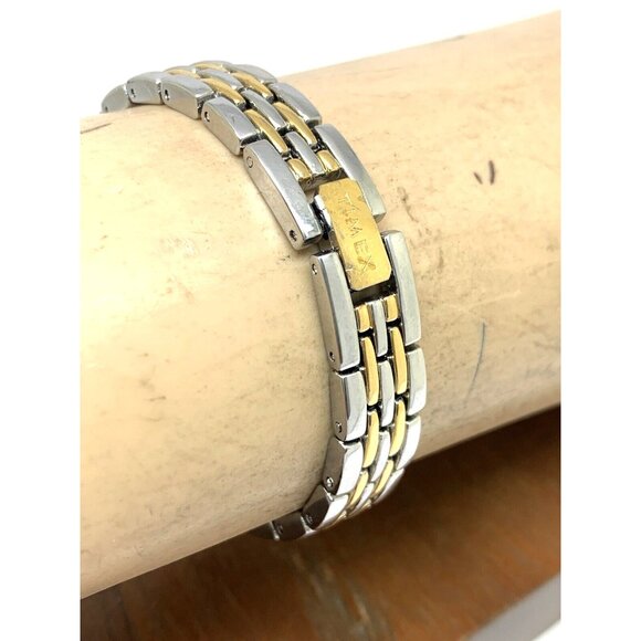 Timex Women's Watch TW2T50200 Quartz Silver Dial Rectangle Two Tone Steel 21mm - Picture 9 of 13